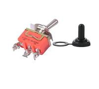 1 mini interrupteur à bascule à 3 broches ON-ON 3 fichiers 15 A 250 V AC Orange E-TEN1121 (couleur : E-TEN1121)(E-TEN1121 w Cap)