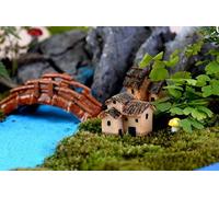 1 mini maison de poupée en pierre - Décoration pour la maison et le jardin - Bricolage - Finition élégante