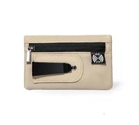 1 mini porte-monnaie avec pochette en tissu simple, fermeture éclair, clip ceinture et organisateur de blocage RFID, kaki, 1.0*1.0*1.0