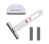 1 mini serpillère de bureau avec 2 têtes de balai de rechange, 1 raclette de nettoyage pour verre, serpillère à essorer, convient pour fenêtre, sol, mur, table de table