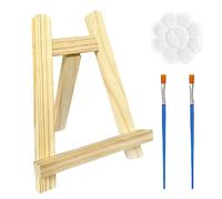 1 mini support de peinture à l'huile, 2 pinceaux de peinture à l'huile, 1 palette, mini chevalet, support pliant en bois, chevalet pour enfants, pinceau de peinture pour enfants, palette d'art