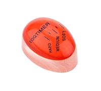 1 minuteur à œufs à couleur changeante sensible à la chaleur, dur, moyen, doux, réutilisable, parfait minuteur à œufs (rouge)
