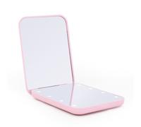 1 Miroir De Maquillage De Voyage Éclairé Par Led, 1x/3x À Grossissement Miroir Compact, Portable Pour Sac À Main, Poche, Miroir Pliable Éclairé De 8.5cm, Miroir Portatif À Deux Faces Rose