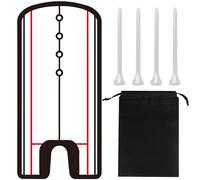 1 miroir de réglage de golf avec 4 pointes de golf, 1 sac de rangement, appareil d'entraînement portable, outil de réglage de balle de golf, aide à l'entraînement au golf