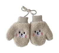 1 Mitaines pour bébé doublées de polaire douce avec cordon de cou réglable, gants d ' hiver thermiques pour 1 à 4 ans, mitaines d ' hiver unisexes avec corde de suspension cou