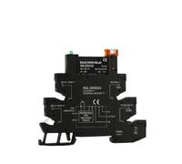1 module de relais mince DIN-Rail Ssr relais statique intégré PCB 6A 2A contrôle CC CC AC 5V 12V 24V 220V montage puissance 41(DC-DC 2A DRS Black)