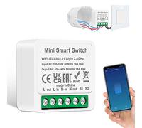 1 module d'interrupteur intelligent CNBINGO 1 voie/2 voies, mini interrupteur Wi-Fi à monter soi-même, s'adapte derrière un interrupteur mural, compatible avec Alexa Echo, Google Home, Smart Life