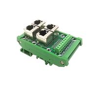 1 module RJ45 à montage sur rail, carte de dérivation de bus à 4 voies Jack RJ45 8P8C, bornier, connecteur.