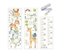 1 morceau d'autocollant mural pour toise, 1 morceau de règle souple double face, autocollant animal pour toise, autocollant mural d'enregistrement de hauteur