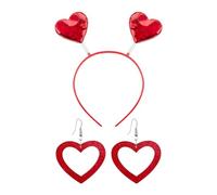 1 Morceau De Bande D'Amour Et 1 Paire De Boucles D'Oreilles D'Amour, Coiffure De Robe De Danse, Coiffure Photo, Accessoires De Costumes De Fête.