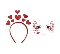 1 Morceau De Bande D'Amour Et 1 Patch De Visage, Bandeau Créatif, Accessoires De Cheveux De Fête, Bandeau Mignon, Bandeau Brillant.