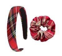 1 Morceau De Bandeau À Carreaux, 1 Morceau De Bague À Cheveux À Carreaux À Carreaux, Bandeau De Coiffure En Tissu Simple Classique, Décoration De Fixation De Coiffure