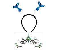 1 Morceau De Bandeau En Queue De Poisson Et 1 Patch Pour Le Visage En Strass, Accessoires De Jeu De Rôle, Bandeau De Paillettes Créatif, Bandeau Brillant, Bandeau De Fête.