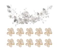 1 Morceau De Bijoux En Mosaïque Et À La Tête Des Feuilles Et 10 Pinces De Cheveux, Accessoires De Cheveux Élés Et Simples, Accessoires De Cheveux De Mariée, Accessoires De Coiffure.