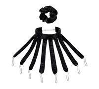1 Morceau De Burler Noir Et 1 Morceau De Coiffure En Satin Noir, Pas De Boucles Chaudes, De Cheveux Rétro Simples, D'Outil De Bobine De Cheveux Pour Les Filles.
