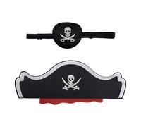 1 Morceau De Cache-œil De Pirate, 1 Morceau De Chapeau De Pirate, Cache-œil 3D Tridimensionnel à Un œil, Costume De Pirate Pour Enfants, Accessoires De Jeu De Rôle De Pirate, Cache-œil Occultant