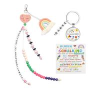 1 Morceau De Clés Arc-en-Ciel Tasseful Et 1 Morceau De Porte-Clés Ronds, Pendentif Doux Doux, Ornements Créatifs, Cadeaux pour Les Filles.