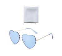 1 Morceau De Lunettes D'Amour, 1 Morceau De Tissu À Lunettes, Lunettes De Fête En Forme De Cœur, Lunettes De Soleil En Métal, Lunettes De Soleil Fantaisie, Lunettes De Soleil Habillées À La Mode