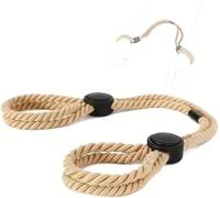 1 morceau de menottes en corde de coton doux réglable jaune, adaptées aux mains et aux pieds