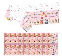 1 Morceau De Nappe d'animaux De Dessin Animé Et 20 Morceaux De Tissus, Nappe Mignonne, Accessoires De Table À Manger, Fournitures De Fête pour Chiens pour Animaux De Compagnie.