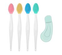 1 Morceau De Pinceau De Nettoyage Des Points Noirs En Silicone Et 1 Morceau De Spatule De Tête Noire, Brosse De Nettoyage Douce, Outil De Pelage Double Face, Brosse À Lavage Du Visage Portable.