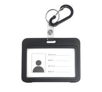 1 Morceau De Porte-Cartes Noir, 1 Morceau De Boucle, Porte-Cartes Transparent Double Face, Couvercle De Protection des Documents, Cartes Bancaires Et Documents Personnels.