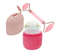 1 Morceau De Réseau De Glace En Silicone, 1 Morceau De Rouleau De Jade, Compression De Glace Pour Visage Créatif, Réutilisable, Roller De Visage De Voyage Pratique, Outils De Beauté.