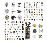 1 Morceau De Signet De Dragon Et 120 Autocollants, Signets De Personnalité Créatifs, Cadeaux D'Étudiants, Accessoires De Lecture, Signets Acryliques.