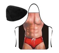 1 Morceau De Tablier De Cuisine, 1 Morceau De Toque De Chef, Tablier Amusant Personnalisé, Tablier Imperméable Et Résistant à L'huile, Design Créatif Personnalisé, Adapté Au Barbecue Et Au Camping