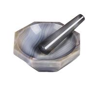 1 mortier d'agate naturelle de laboratoire résistant à l'usure 50 mm avec tige de meulage