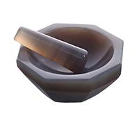 1 mortier d'agate naturelle de laboratoire résistant à l'usure avec tige de meulage 80 mm