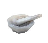 1 mortier en agate naturelle 100 mm avec tige de meulage