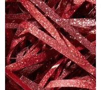 1 mouchoir de Noël en raphia scintillant, matériau d'emballage cadeau déchiqueté pour les anniversaires et la Saint-Valentin (100 g, rouge)