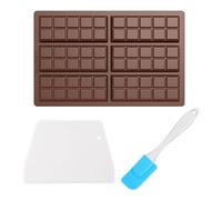 1 Moule À Chocolat Avec 1 Spatule En Silicone Et 1 Grattoir, Moule Rectangulaire, Moule À Pâtisserie, Ustensiles De Cuisine