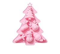 1 Moule à chocolat de Noël, 6 trous en forme de chaussette de Noël, arbre de Noël, bonhomme de neige, chaussettes Moule, pour e décoration de gâteau, chocolat de Noël, muffins, bonbons,gelée DIY