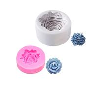 1 moule à fleur de pivoine grise, 1 moule à fleur de rose rose, moule à gâteau en silicone, moule à bougie, moule à bougie, bricolage, décoration de la maison, adapté pour la fabrication de gâteaux,