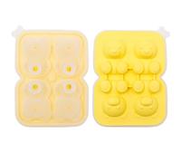 1 moule à glaçons en silicone 3D en forme d'ours mignon à quatre grilles pour la maison, le whisky, les cocktails