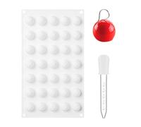 1 Moule De Cuisson En Silicone, 1 Compte-Gouttes, Moule À Dessert, Moule À Chocolat, Moule À Truffe, Moule À Boule Diy, Adapté Pour Les Glaçons, La Gelée, Les Bonbons.