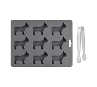 1 Moule En Forme De Chiot Et 1 Pince À Glace En Acier Inoxydable, Joli Moule En Silicone, Moule À Chocolat, Moule À Glaçons, Accessoires De Cuisine