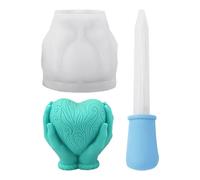 1 Moule En Forme De Coeur, 1 Compte-Gouttes, Moule En Silicone 3D, Moule À Bougie D'Amour, Moule De Fabrication Artisanale
