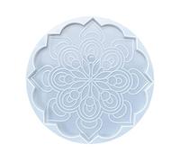 1 moule en résine de silicone mandala - Grand moule en résine et dessous de verre pour couler la résine - Dessous de verre en agate - Moule en forme de fleur pour bricolage, décoration de maison