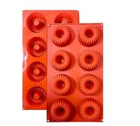 1 Moule en Silicone, 1 Mini Moule Couronne avec Revêtement Antiadhésif, Moule en Silicone Pâtisserie pour Muffins, Brownies, Gâteaux, Pudding, Glaçons, Gelée, Quiches (29 x 17 cm) - 8 cavités