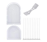 1 moule en silicone, 10 mèches de bougie et 1 support de mèche de bougie, forme ondulée d'arc, moule d'ornement adhésif, moule en plâtre 3D