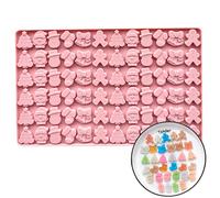 1 moule en silicone de Noël, bonhomme de pain d'épices, arbre de Noël, Père Noël, chaussette de Noël, bonhomme de neige et cloche, mini moule en silicone pour bonbons, biscuits, gelée, friandises pour
