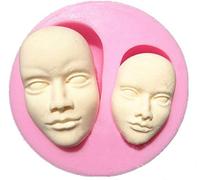 1 moule en silicone en forme de visage humain pour chocolat, argile polymère, chocolat, bricolage, décoration de gâteau, glaçage
