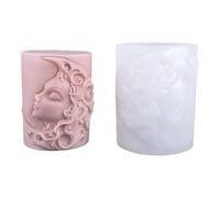 1. Moules en silicone pour résine époxy en forme de cylindre en relief pour savon et gypse pour la maison, les travaux manuels, les mariages