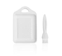 1 moulin à gingembre blanc, 1 brosse de nettoyage blanche, moulin à gingembre et à ail, moulin à gingembre avec plaque en céramique et brosse, moulin à gingembre manuel, outils de cuisine