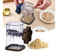 1 moulin à noix manuel portable pour fruits séchés et cacahuètes, hachoir au chocolat avec couvercle (marron)