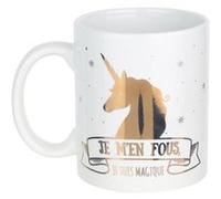 1 mug licorne 350 ml argente dore 10 x 8 cm vaisselle tasse cuisine G