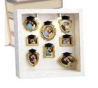 1 musée Silhouette Box - Vitrine mémoire | 8 pièces or DIY petit cadre photo, 6 chapeaux de baccalauréat, 1 kit de lampes pour remise de diplôme, fête d'anniversaire, mariage, Saint-Valentin, elle
